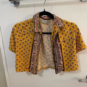Urban Outfitters Yellow Floral Crop Top
